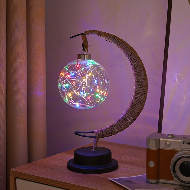 MoonGlow Lamp - Stylish Wrought Iron LED Table Lamp Bowlift