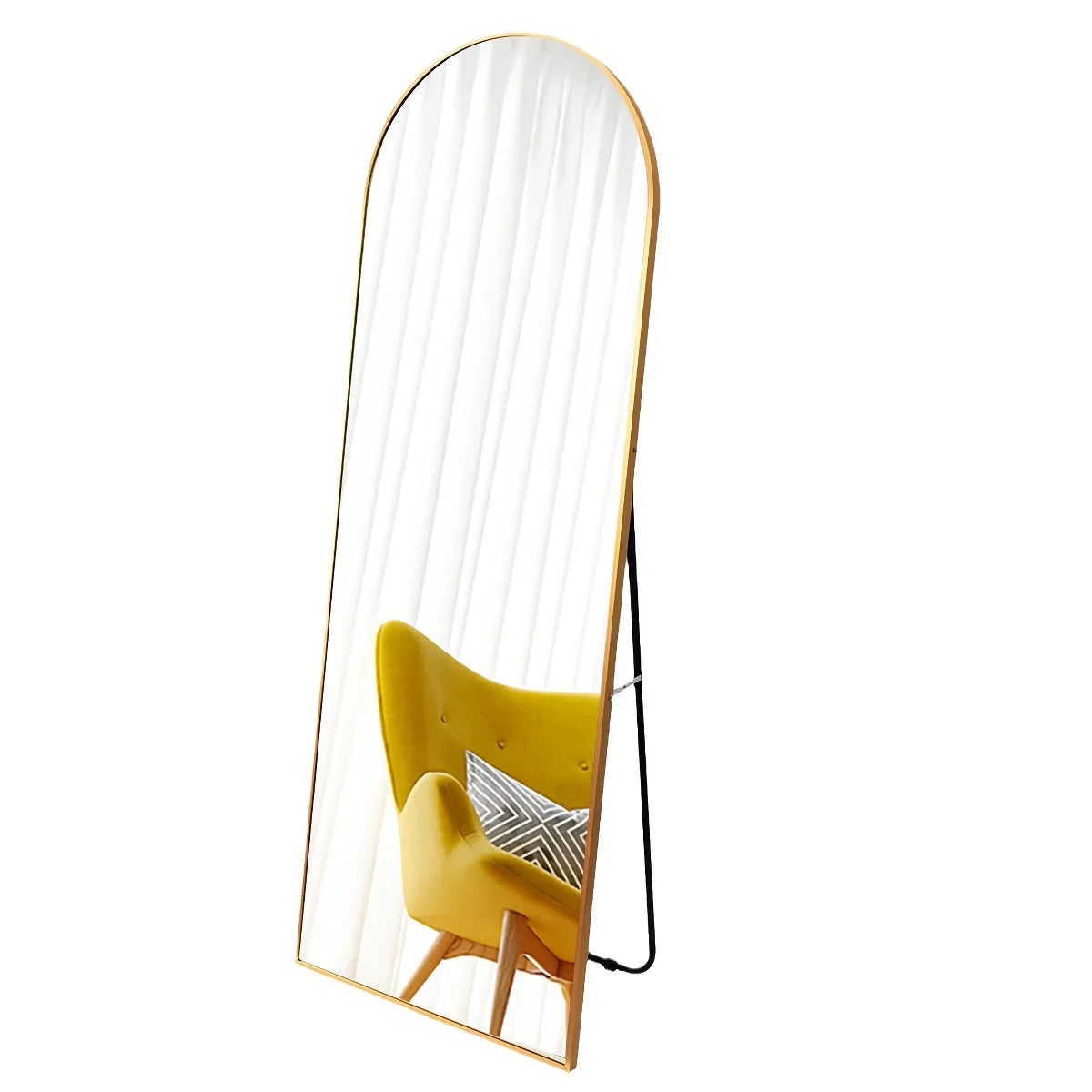 BowLift | 18" x 58" Arched Full Length Mirror with Stand – Elegant Gold Design