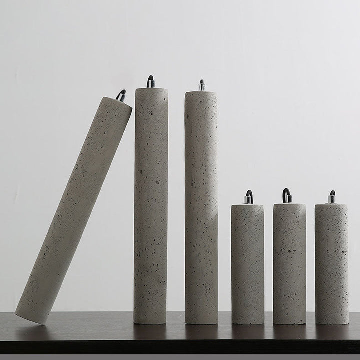 BowLift | StoneCast Industrial Cylinder Pendant Light made of Concrete | 1 Light | Smooth or Rough Surface