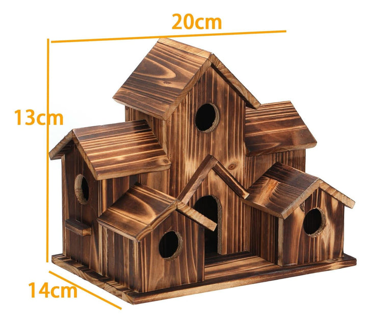 BowLift | Rustic Wooden Handmade Birdhouse with 6 Entrances