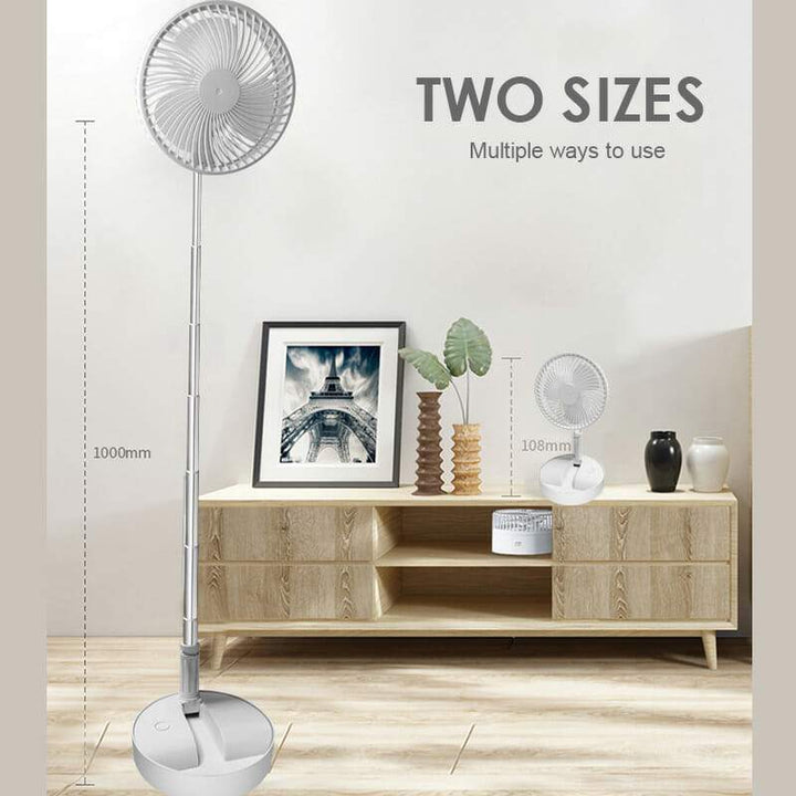 Rechargeable, foldable USB telescope fan – quiet, 180° adjustable, 4 speed levels, portable ✨ | Bowlift