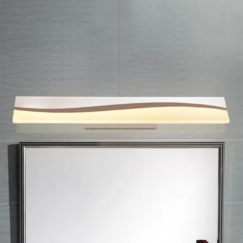 BowLift | Acrylic Rectangular Makeup Mirror Lamp Simple 16"/19.5"/23" Width LED Bathroom Light over Mirror in Warm/White, Water and Fog Resistant