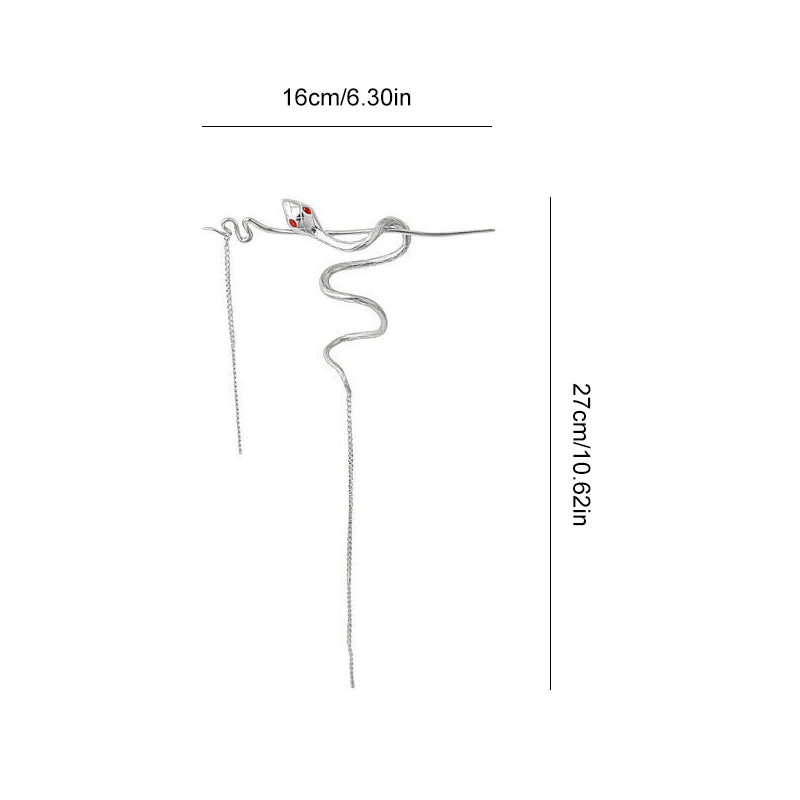 BowLift | Silver Spiral Snake Tassel Hairpin