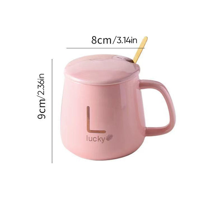 Large-Capacity Ceramic Mug with Lid and Spoon Coffee Cup Gift Set | Bowlift