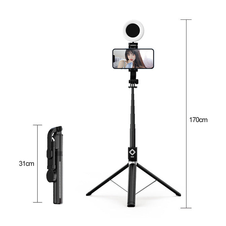 Selfie stick with LED additional light | Bowlift