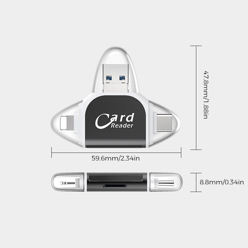 BowLift | New Multi-Port 4 in 1 Universal SD TF Card Reader