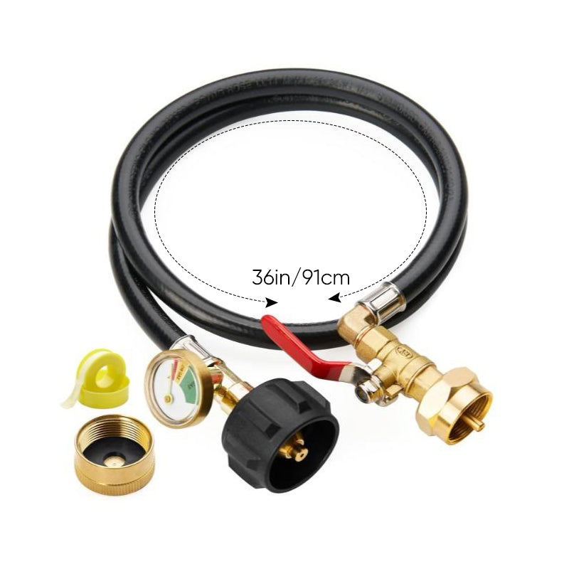 BowLift | Propane Refill Adapter Hose with Gauge & Control Valve