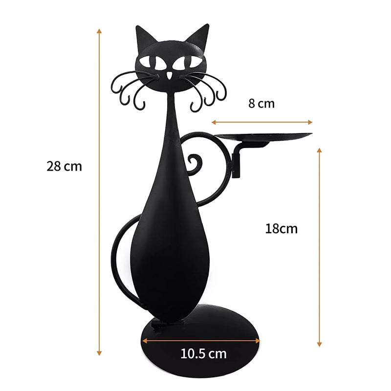 Candle holder black cat | Bowlift