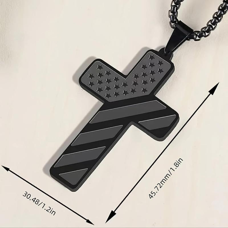 BowLift | American Flag Cross Pendant Necklace