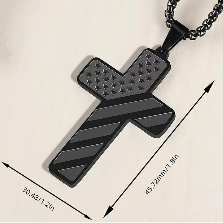 BowLift | American Flag Cross Pendant Necklace