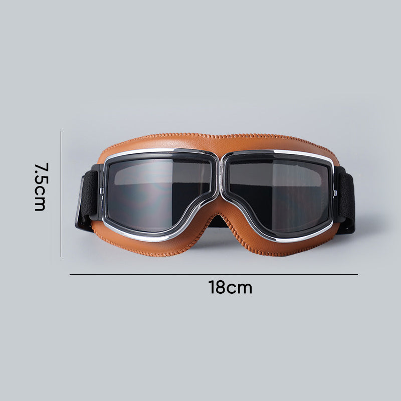 BowLift | RoadRider | Vintage Motorcycle Goggles with Interchangeable Lenses and Comfort Padding