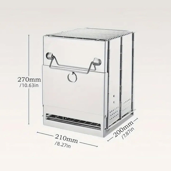 BowLift | Outdoor Folding Wood Stove Mini Stainless Steel Grill Camping Picnic