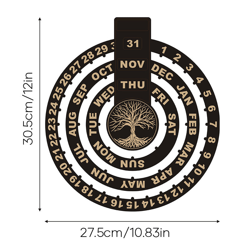 BowLift | Wood Rotating Circular Perpetual Calendar