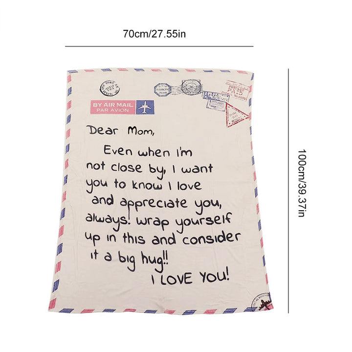 Letter Printed Flannel Throw Blanket Gift for Mom | Bowlift