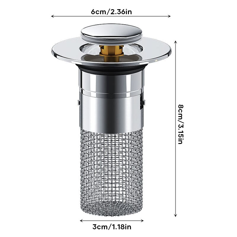 Drain filter stainless steel with pop-up mechanism | Bowlift