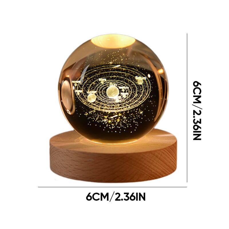 BowLift | 3D Crystal Ball Night Light With Wood Base