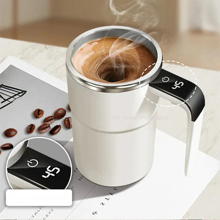 BowLift | Rechargeable Self-Stirring Coffee Mug – Portable Electric Stainless Steel Mixer with Magnetic Rotation for Effortless Brewing