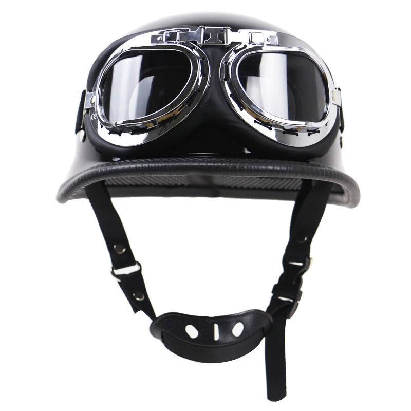 Retro Half-Helmet Motorcycle Protection with Goggles Bowlift