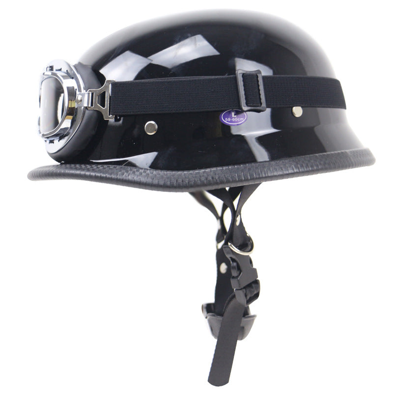 Retro Half-Helmet Motorcycle Protection with Goggles Bowlift