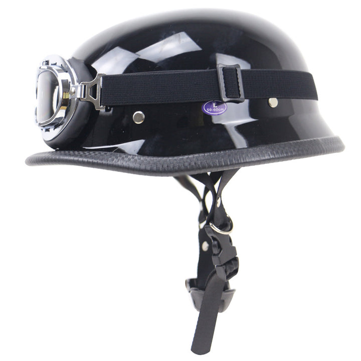 Retro Half-Helmet Motorcycle Protection with Goggles Bowlift
