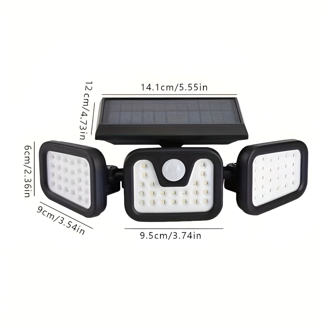 Solar wall light with motion sensor – Bright outdoor lighting with 3 light modes | Weatherproof IP44 for garden, yard and garage | Bowlift