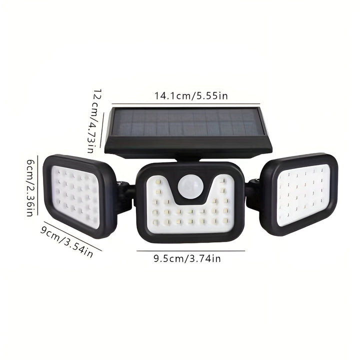 Solar wall light with motion sensor – Bright outdoor lighting with 3 light modes | Weatherproof IP44 for garden, yard and garage | Bowlift