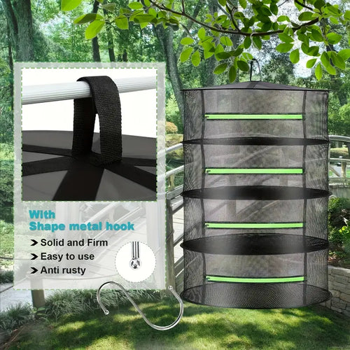 BowLift | Foldable drying basket for fruits, vegetables, and herbs – Multi-tier net storage for quick drying process