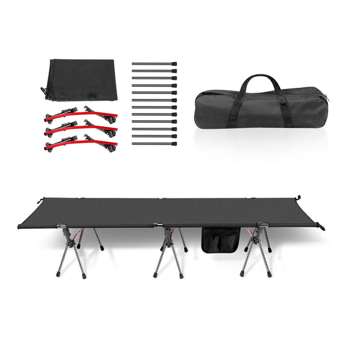 Folding Bed Black Camping Bed Height Adjustable | Bowlift
