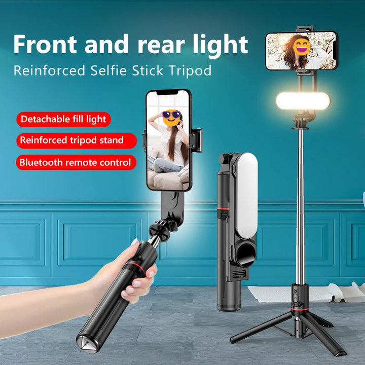 Ultra Foldable Built-In Lighting Selfie Stick Tripod | Bowlift
