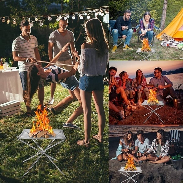 BowLift | Portable Fire Pit | Foldable Stainless Steel Design | Lightweight Outdoor Camping Stove
