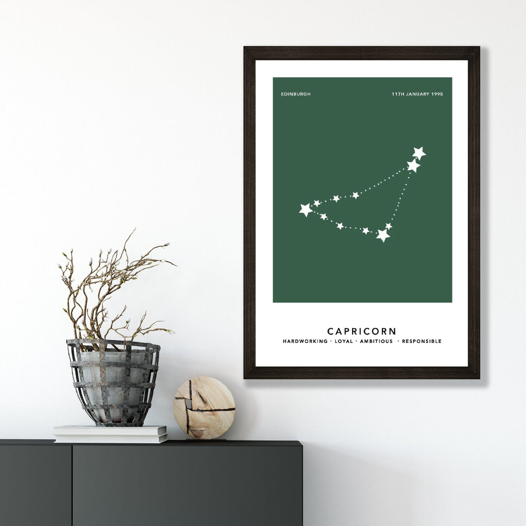 CAPRICORN - Personalized zodiac print with color options | Bowlift