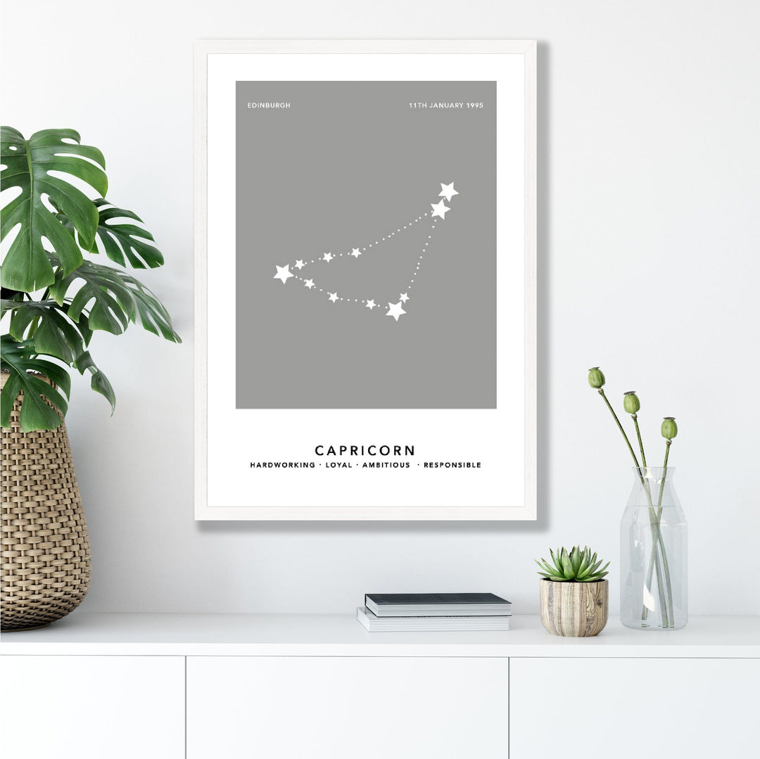 CAPRICORN - Personalized zodiac print with color options | Bowlift