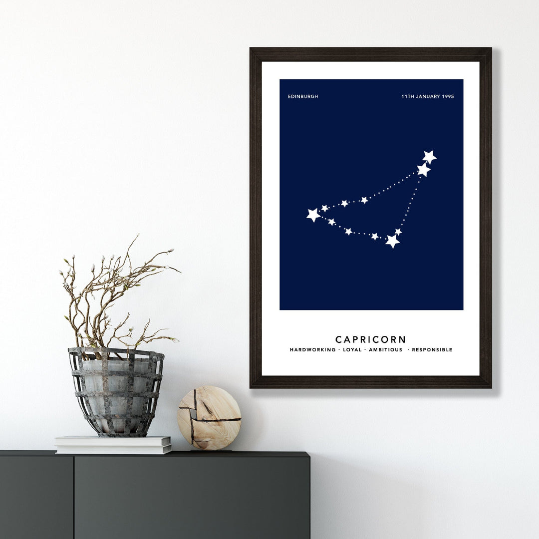 CAPRICORN - Personalized zodiac print with color options | Bowlift