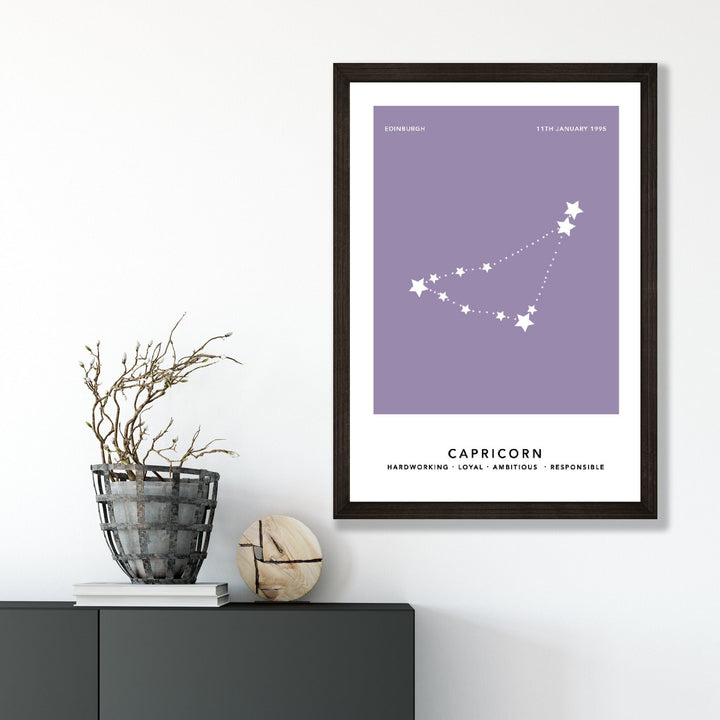 CAPRICORN - Personalized zodiac print with color options | Bowlift