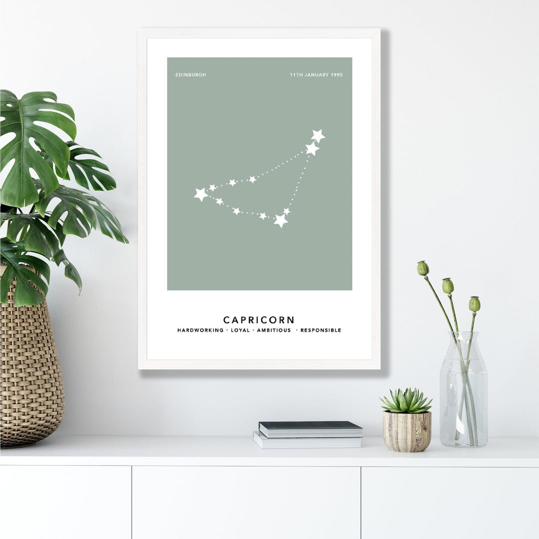 CAPRICORN - Personalized zodiac print with color options | Bowlift