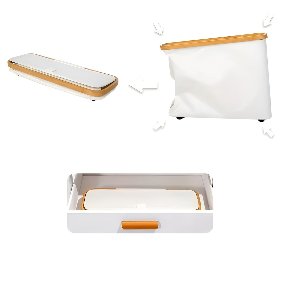 Large toilet paper holder with lid – space-saving & foldaBowlifte | wooden frame for bathroom & toilet | Bowlift