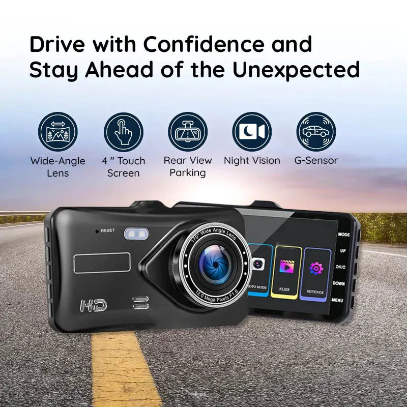 BowLift | Wide Angle 1920x1080P FHD Dual Dash Cam