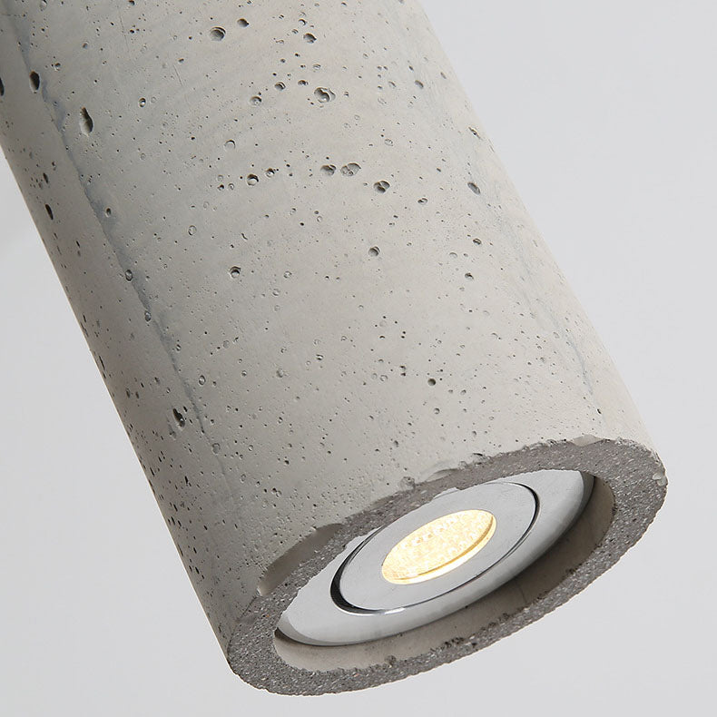BowLift | StoneCast Industrial Cylinder Pendant Light made of Concrete | 1 Light | Smooth or Rough Surface