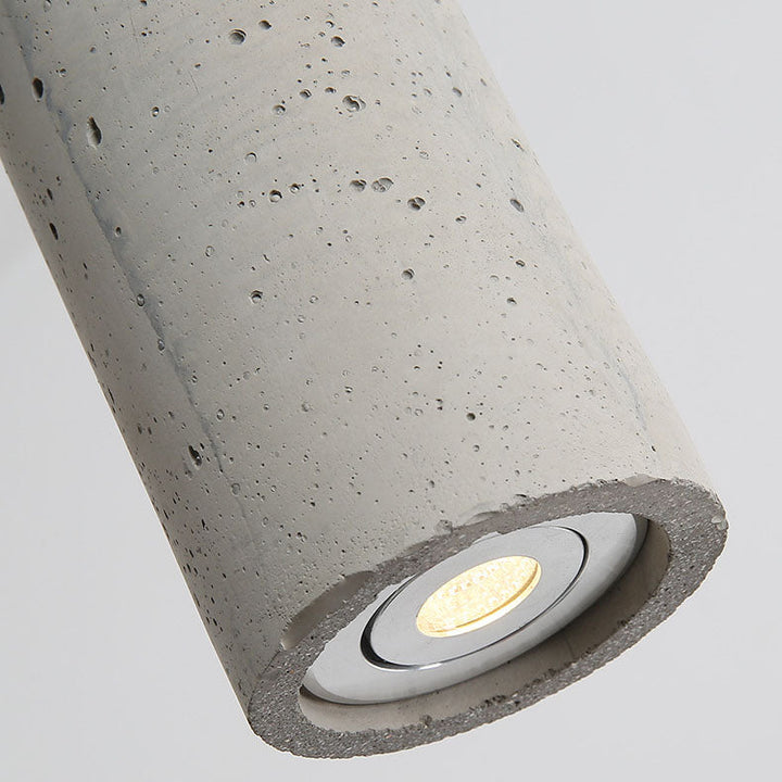 BowLift | StoneCast Industrial Cylinder Pendant Light made of Concrete | 1 Light | Smooth or Rough Surface