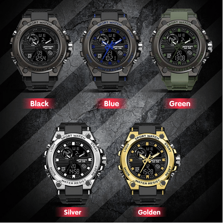 BowLift | Sporty Dual-Display Mode Multifunctional Waterproof Luminous Men's Wristwatch