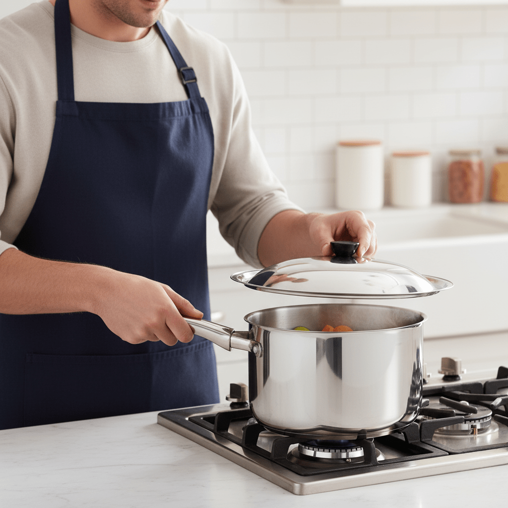 BowLift | Robust universal stainless steel lid for woks & pans
