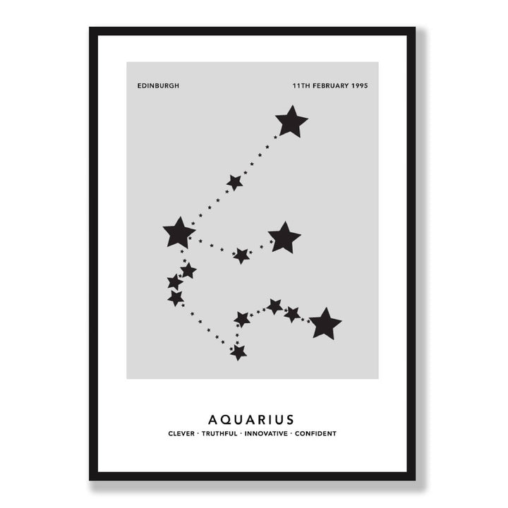 AQUARIUS - Personalized zodiac constellation print | Bowlift