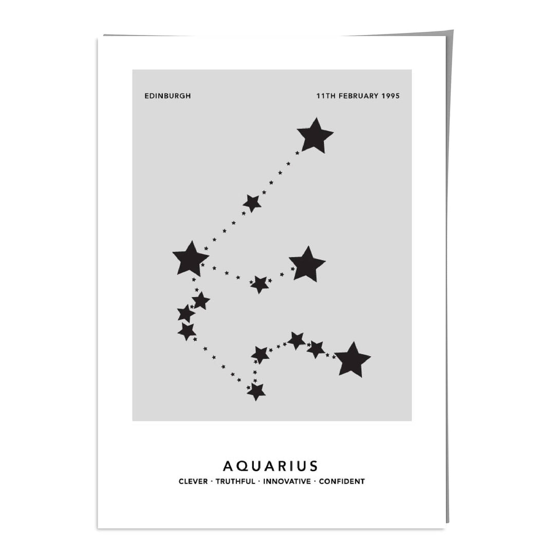 AQUARIUS - Personalized zodiac constellation print | Bowlift