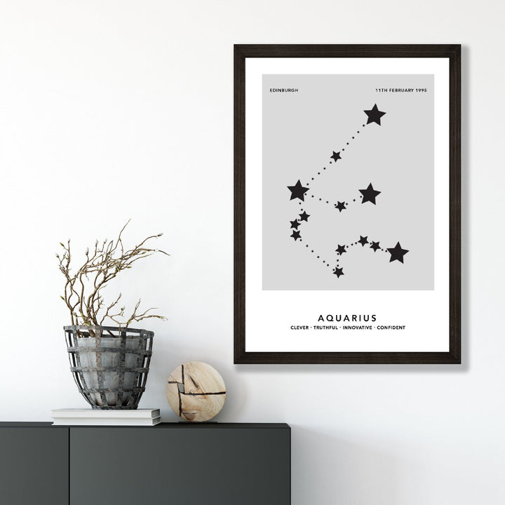 AQUARIUS - Personalized zodiac constellation print | Bowlift