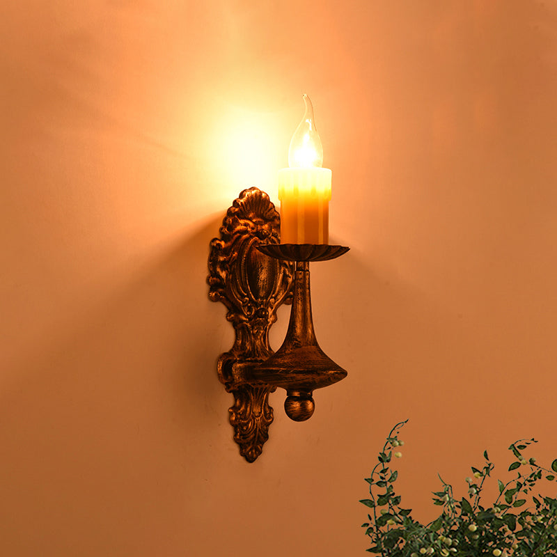 BowLift | A light wall lamp light industrial crackle glass vase shape lighting fixture in yellow, 3.5"/5"/14.5" wide