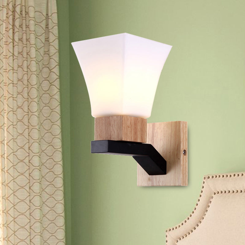 BowLift | Modern White Wall Light Inverted Bell One Head Matte Glass Wall Lamp for Bedroom Dining Room