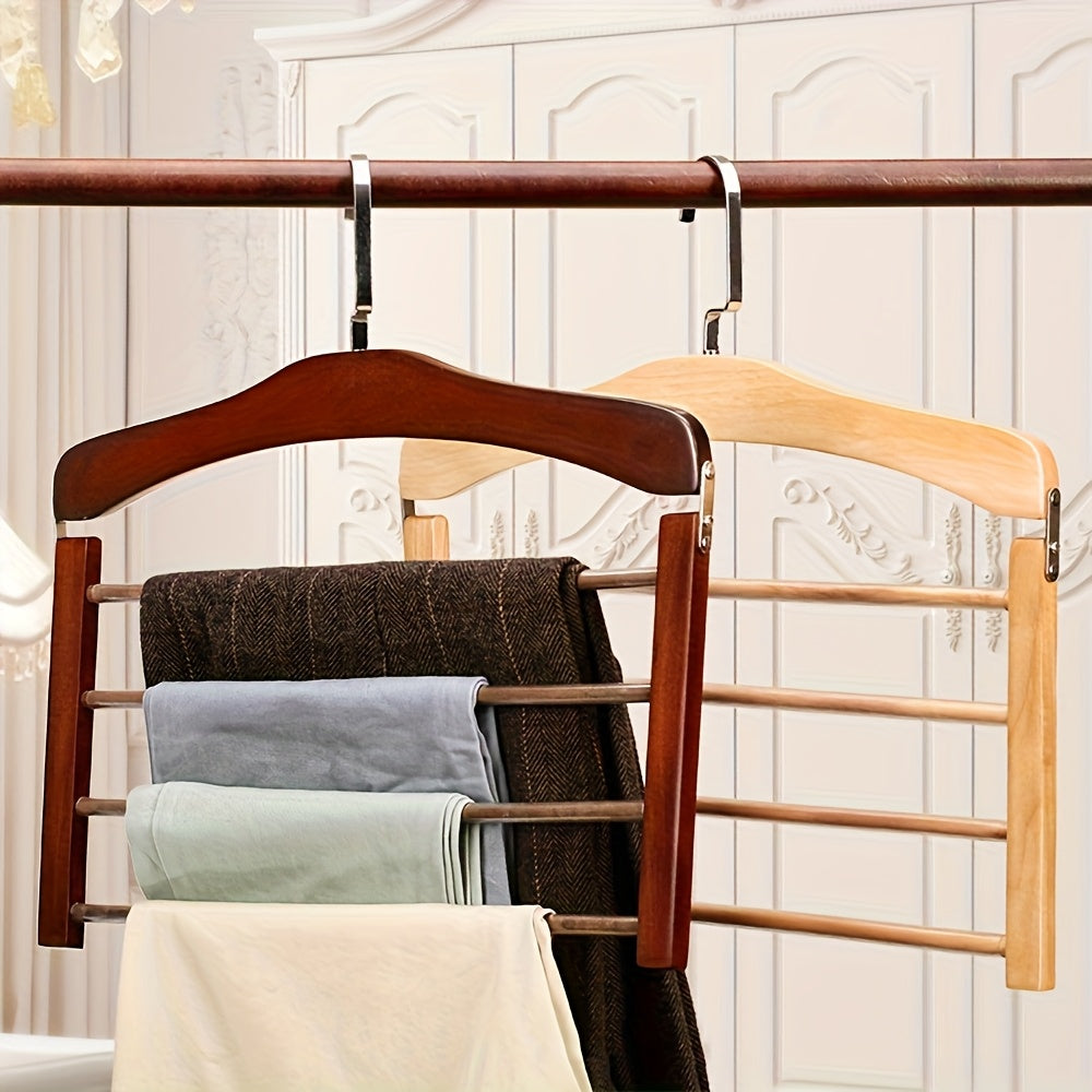Wood Pants Hanger Multi-Layer 2 Piece Set | Bowlift