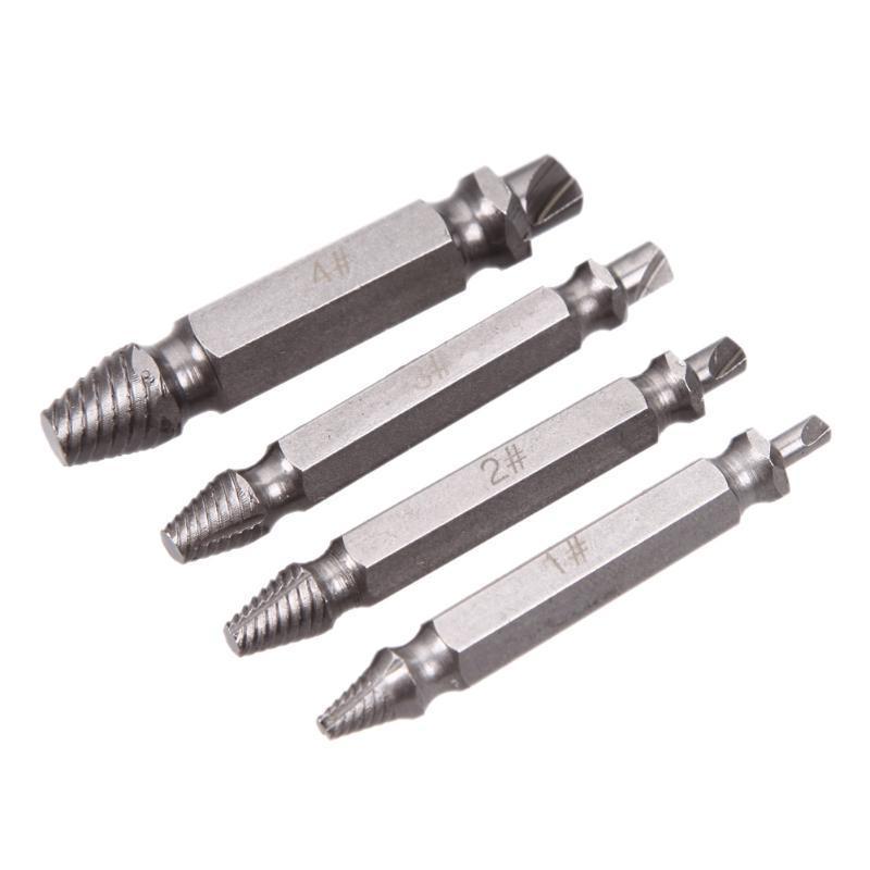 BowLift | Damaged Stripped Screw Extractor 4Pcs/set Double Side Drill Bits