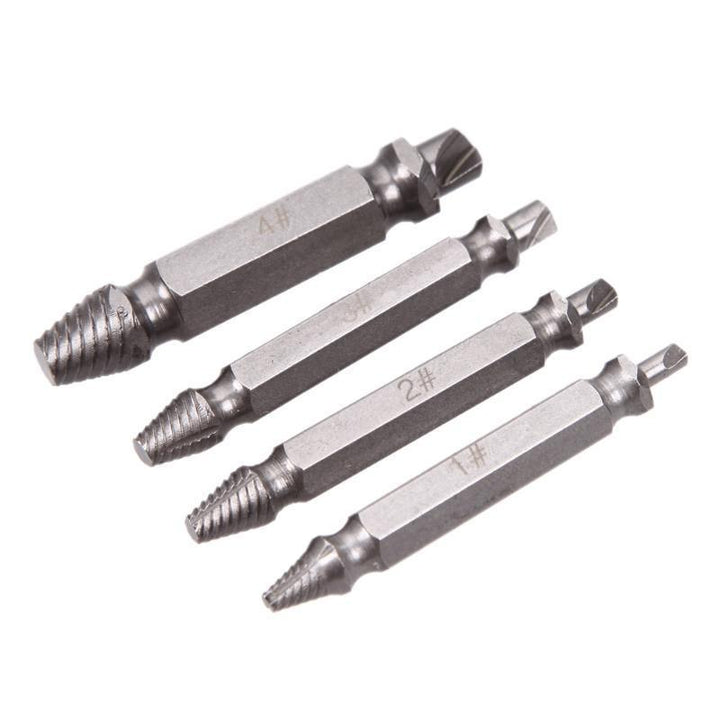 BowLift | Damaged Stripped Screw Extractor 4Pcs/set Double Side Drill Bits