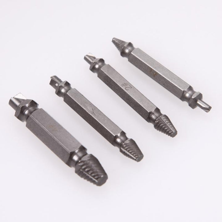 BowLift | Damaged Stripped Screw Extractor 4Pcs/set Double Side Drill Bits